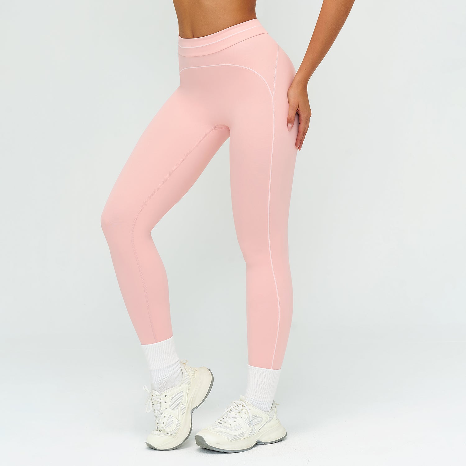 Contrast-Stitch Sculpt Leggings