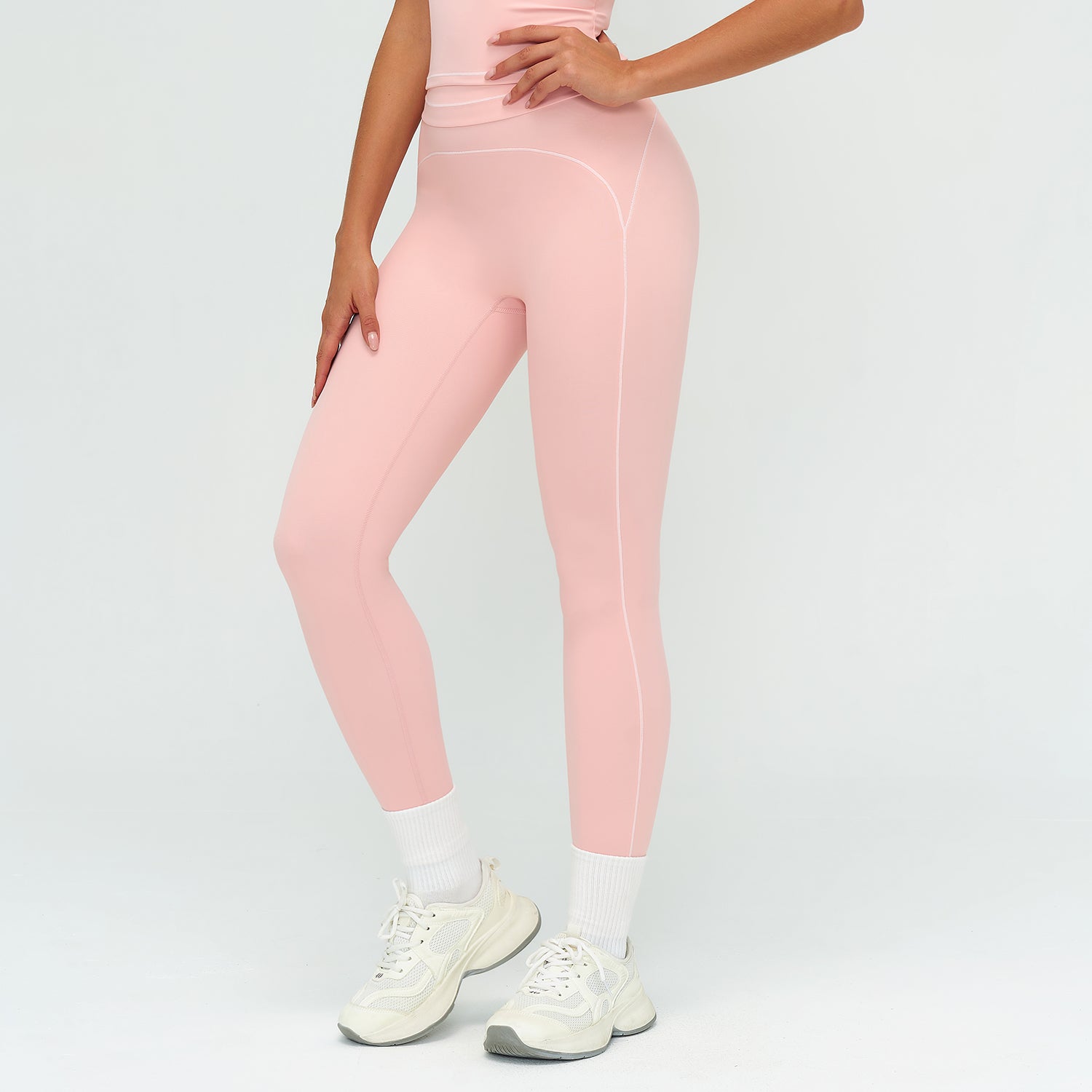 Contrast-Stitch Sculpt Leggings