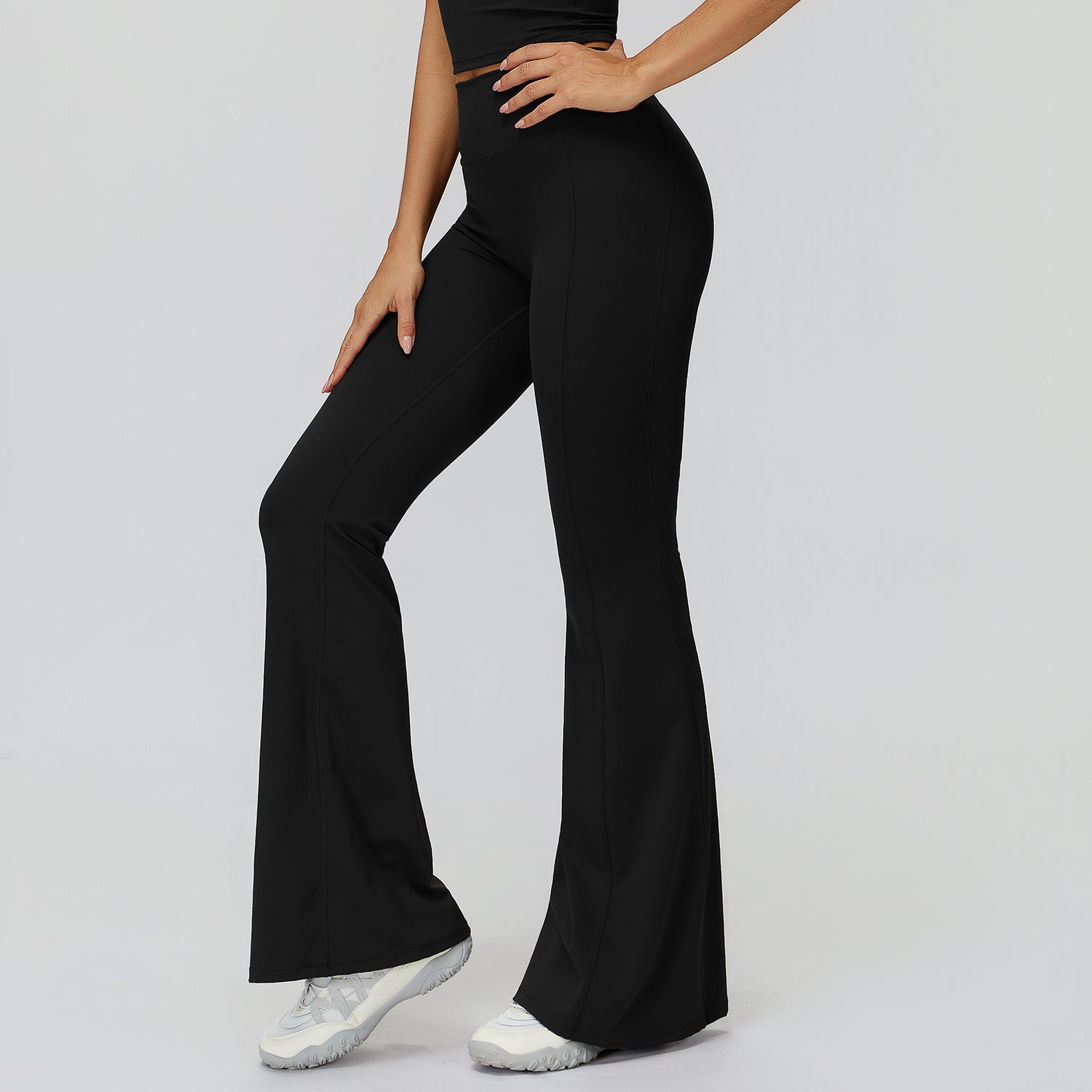 V-Back Ruched Flare Leggings
