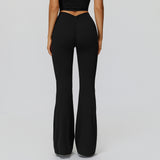 V-Back Ruched Flare Leggings
