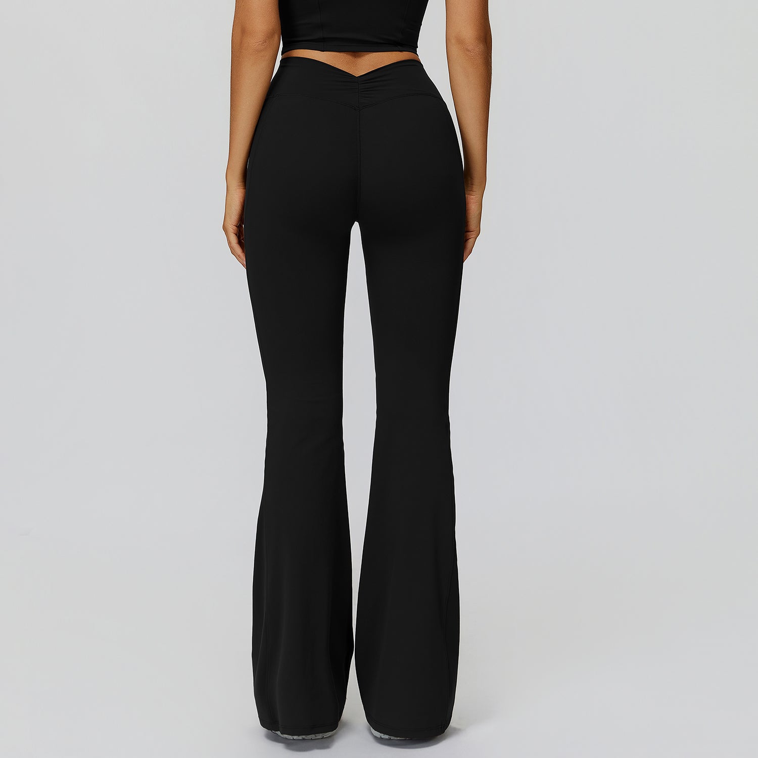V-Back Ruched Flare Leggings