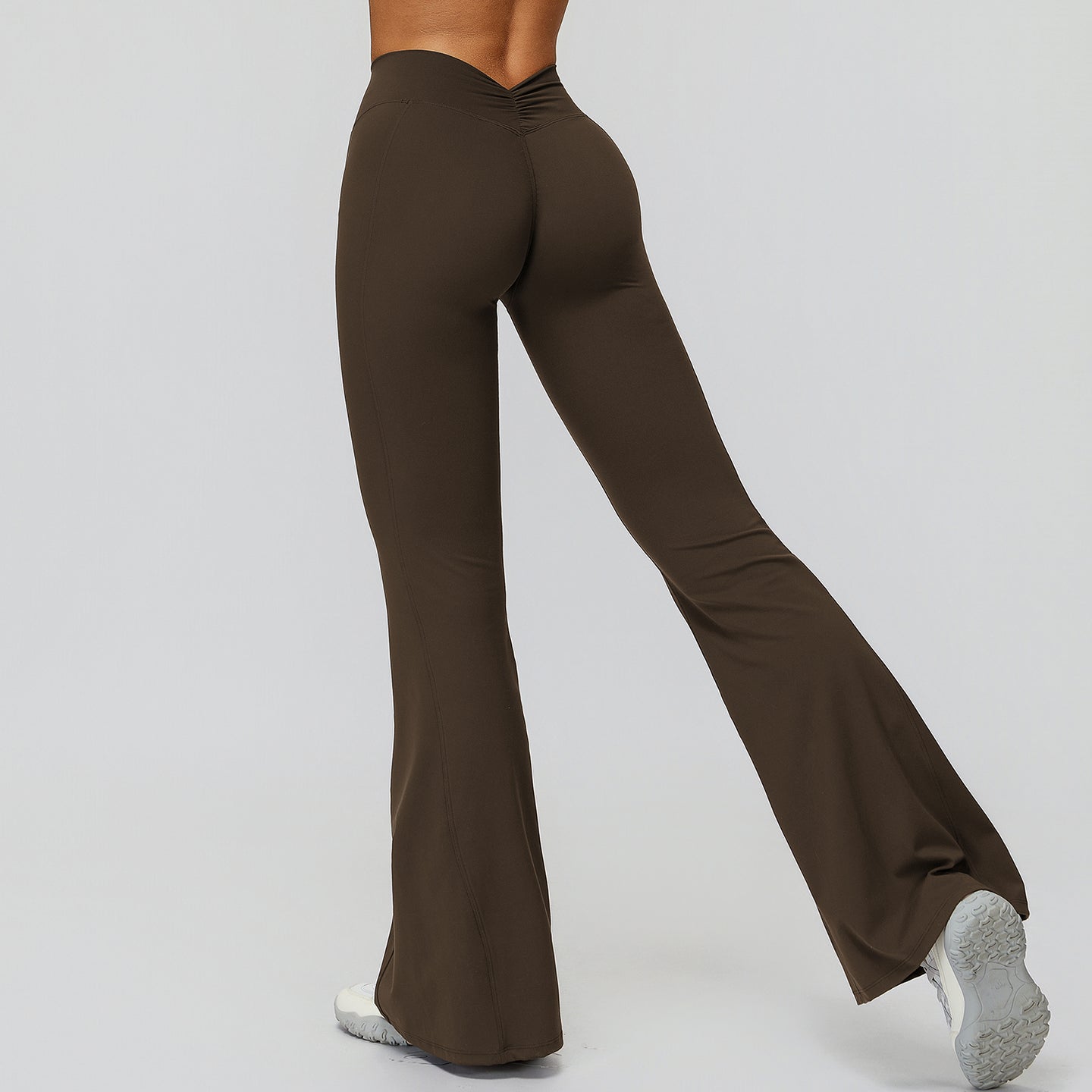 V-Back Ruched Flare Leggings