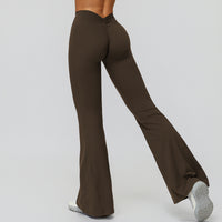 V-Back Ruched Flare Leggings
