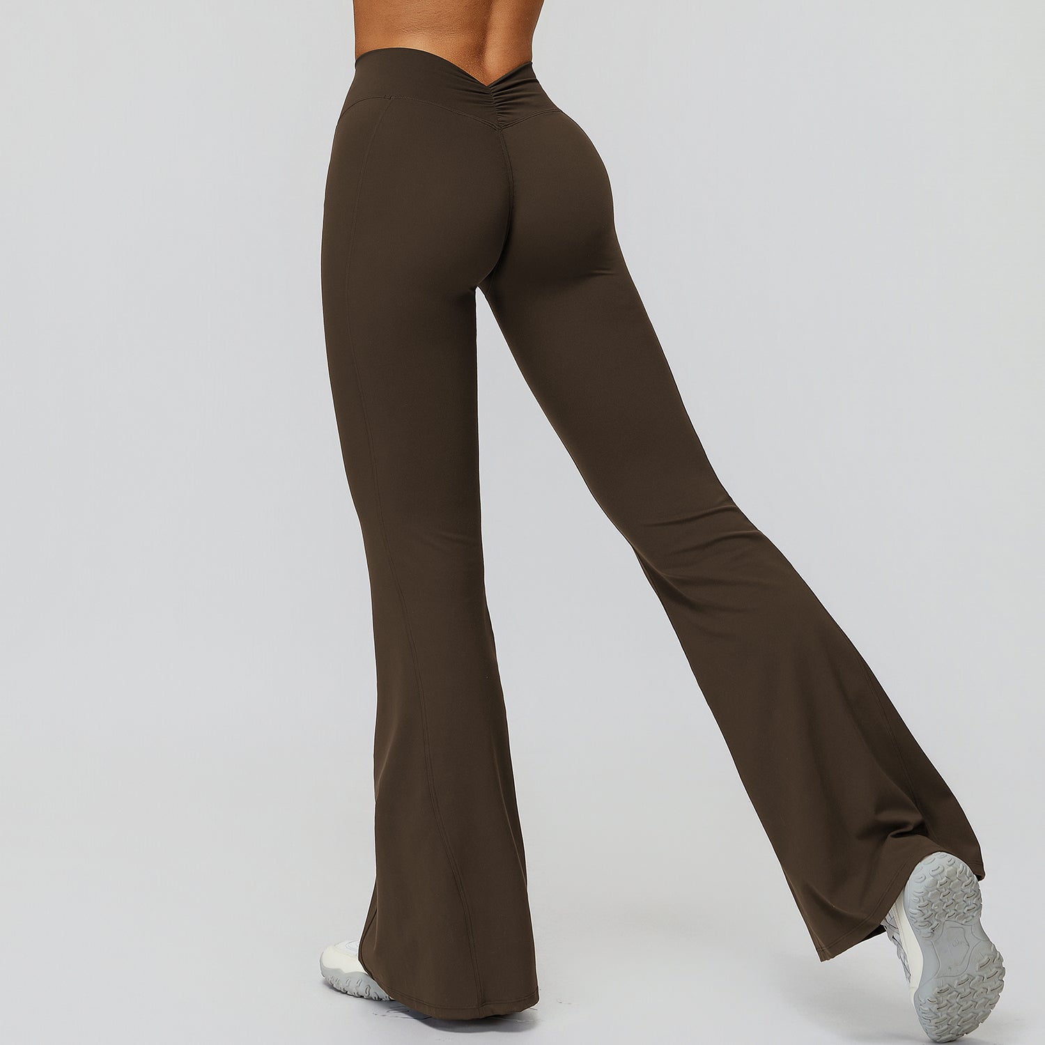V-Back Ruched Flare Leggings