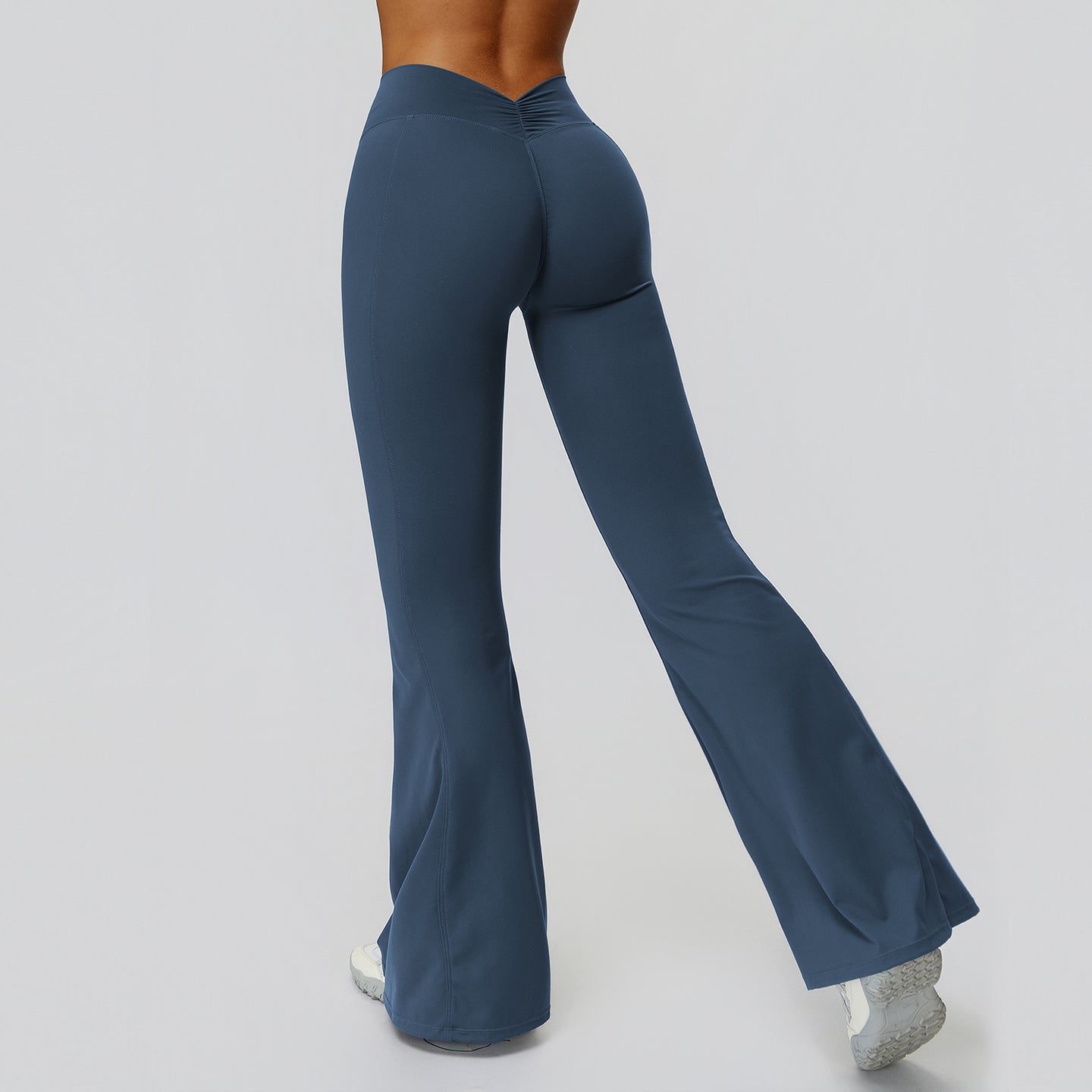 V-Back Ruched Flare Leggings