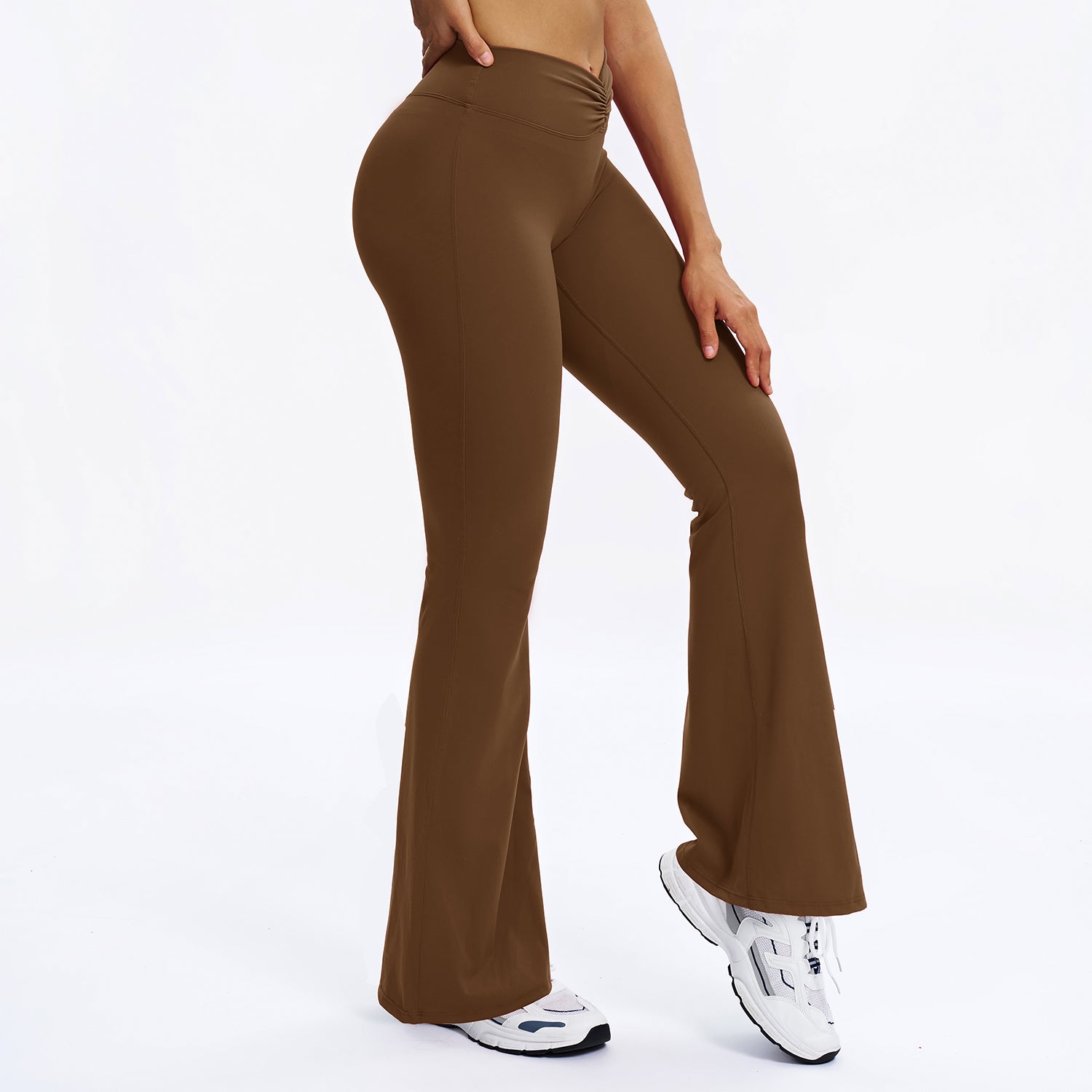 Scrunch-Front Booty-Lifting Flare Leggings