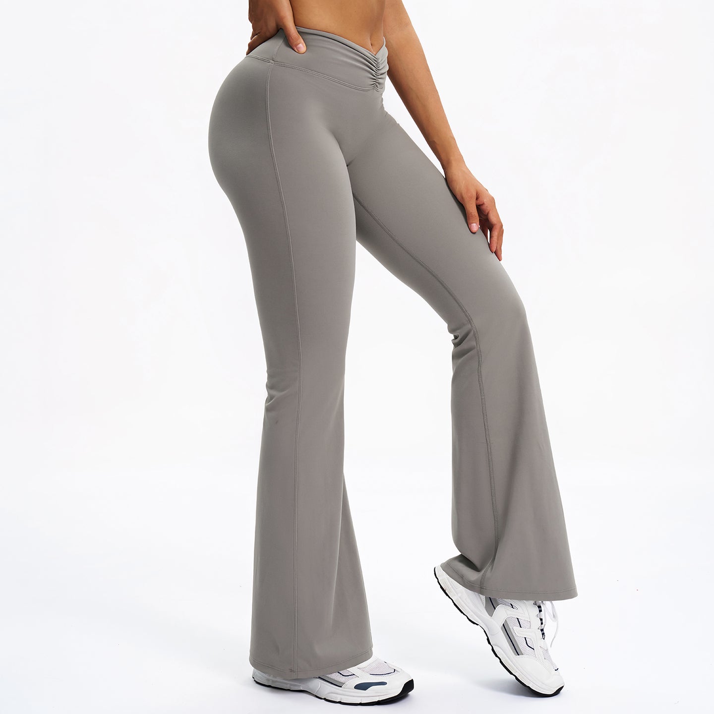 Scrunch-Front Booty-Lifting Flare Leggings