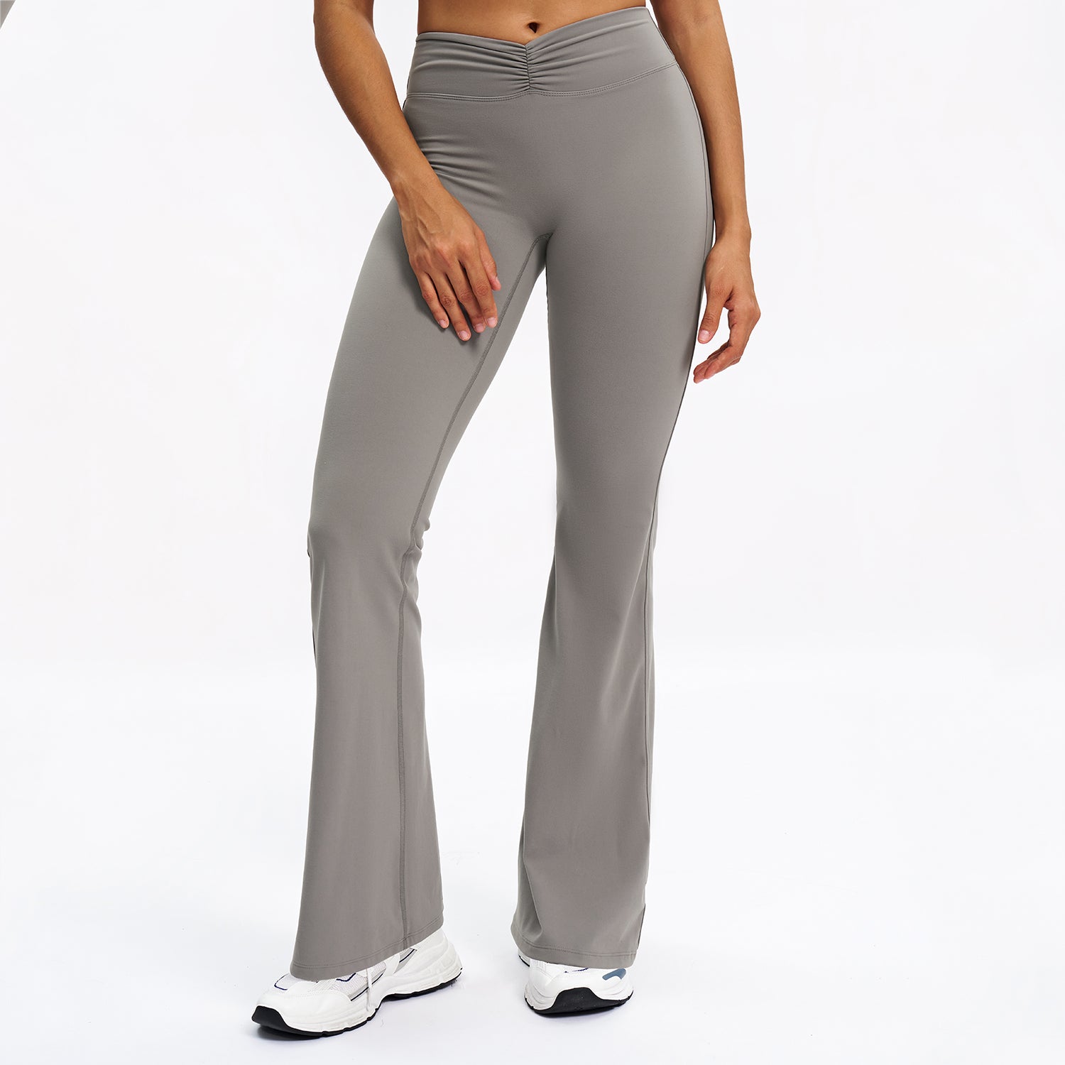 Scrunch-Front Booty-Lifting Flare Leggings