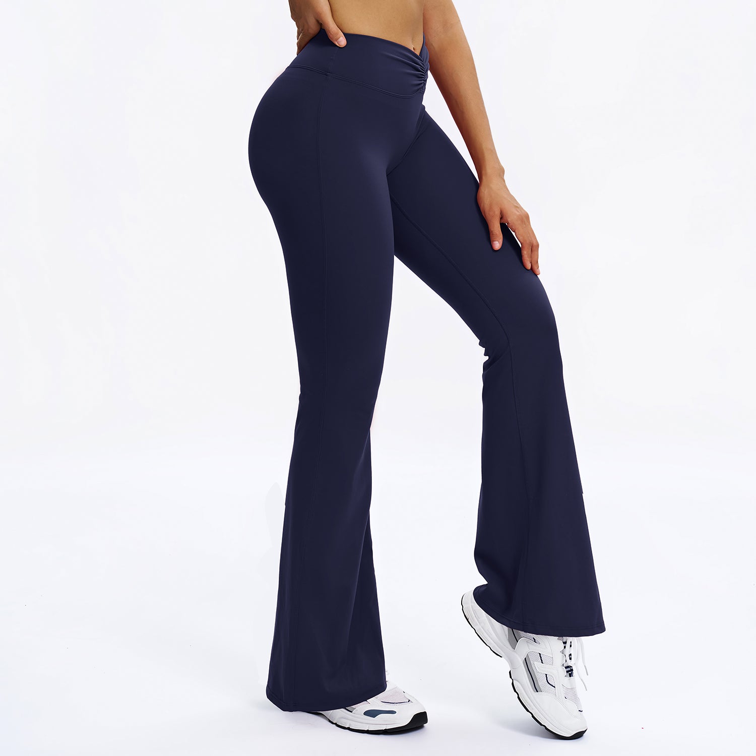 Scrunch-Front Booty-Lifting Flare Leggings