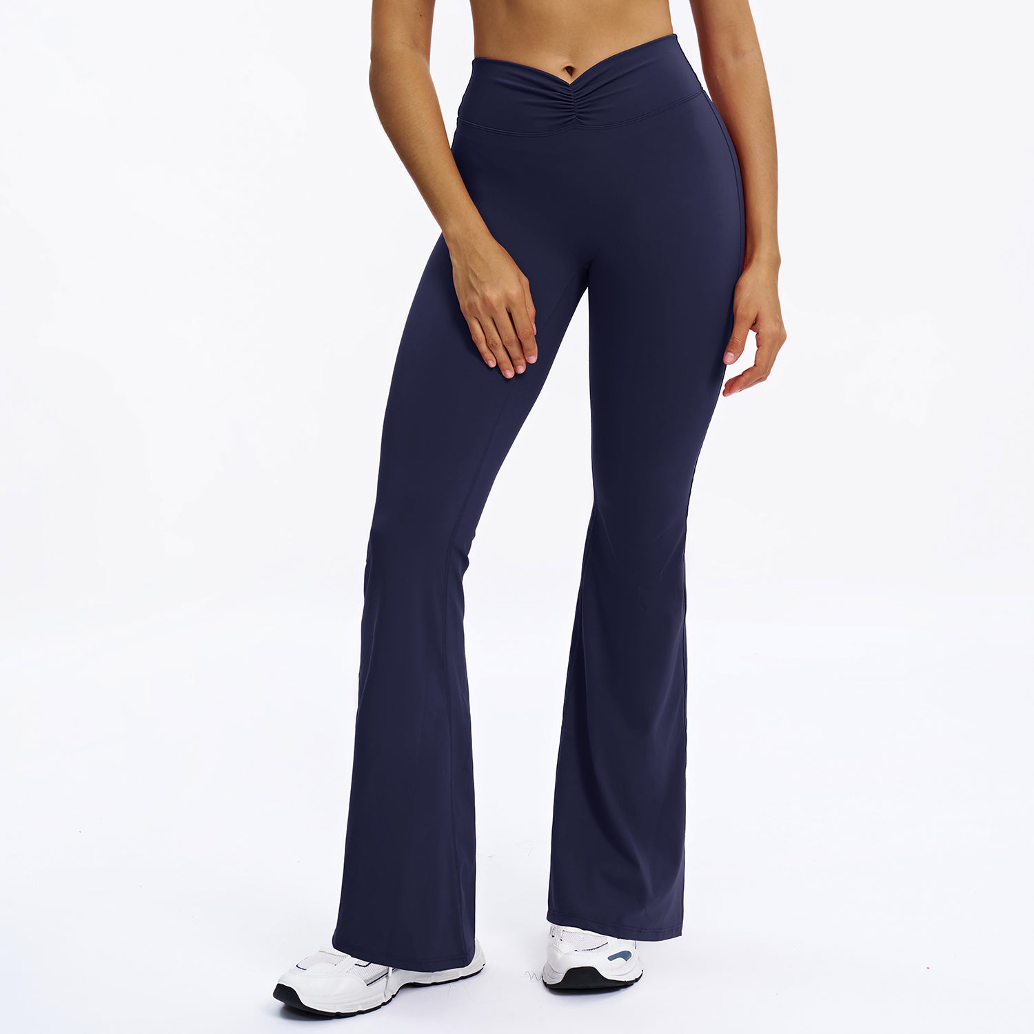 Scrunch-Front Booty-Lifting Flare Leggings