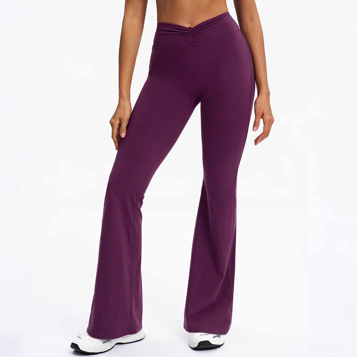 Scrunch-Front Booty-Lifting Flare Leggings