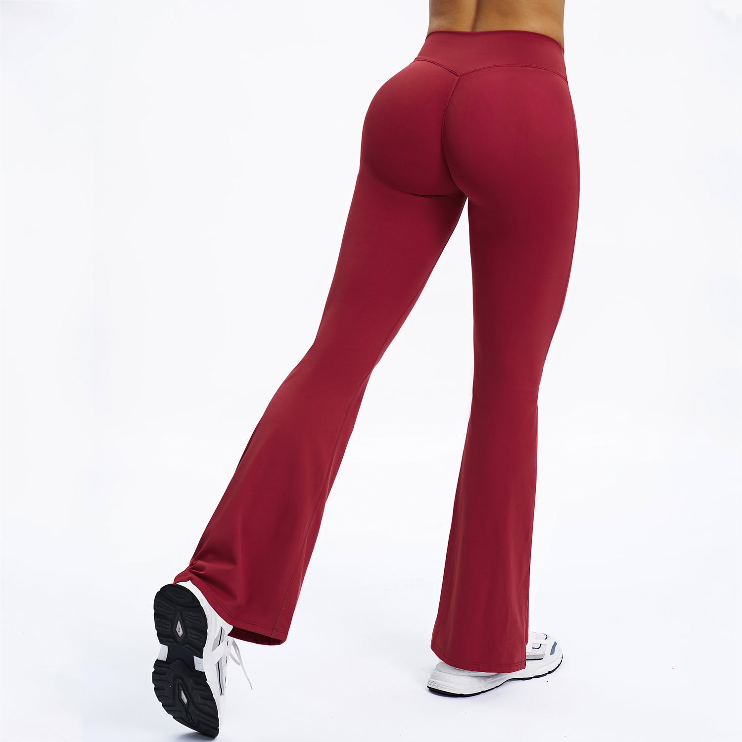Scrunch-Front Booty-Lifting Flare Leggings