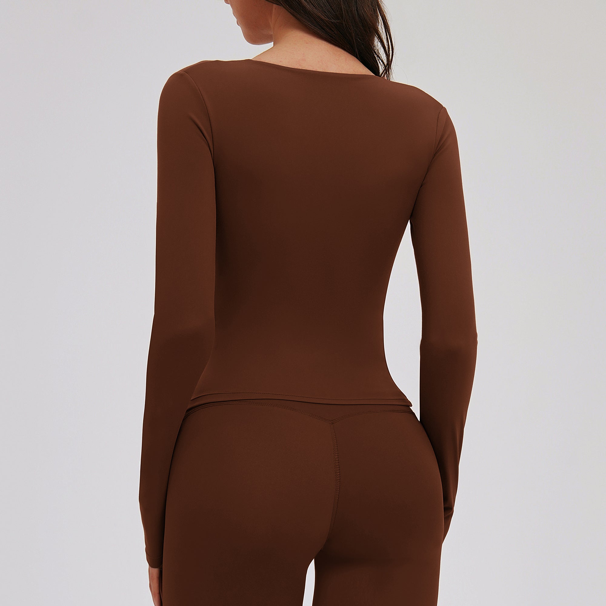 Deep V-Neck Long Sleeve Active Top