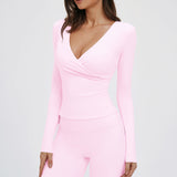 Deep V-Neck Long Sleeve Active Top