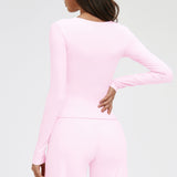 Deep V-Neck Long Sleeve Active Top