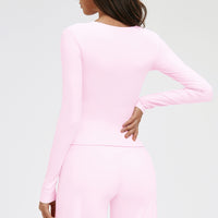 Deep V-Neck Long Sleeve Active Top