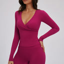 Deep V-Neck Long Sleeve Active Top