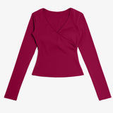 Deep V-Neck Long Sleeve Active Top