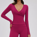 Deep V-Neck Long Sleeve Active Top