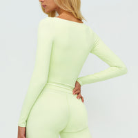 Contrast-Stitch Long-Sleeve Top