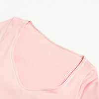Contrast-Stitch Long-Sleeve Top