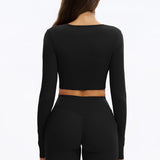 U-Neck Padded Cropped Top