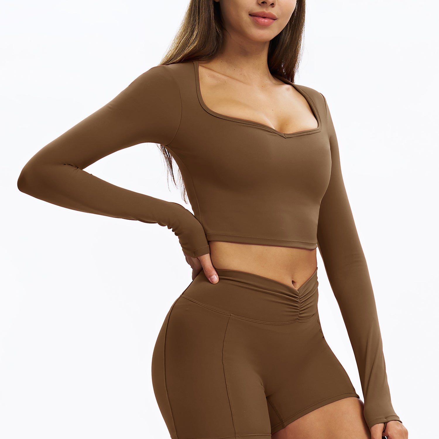 U-Neck Padded Cropped Top