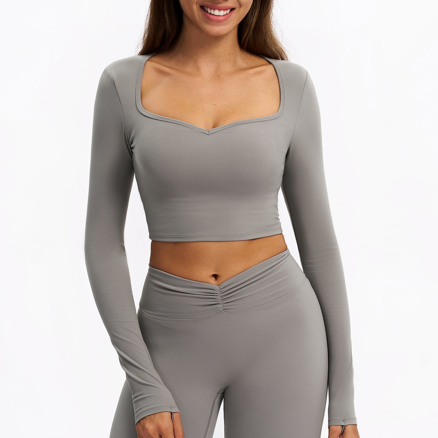 U-Neck Padded Cropped Top