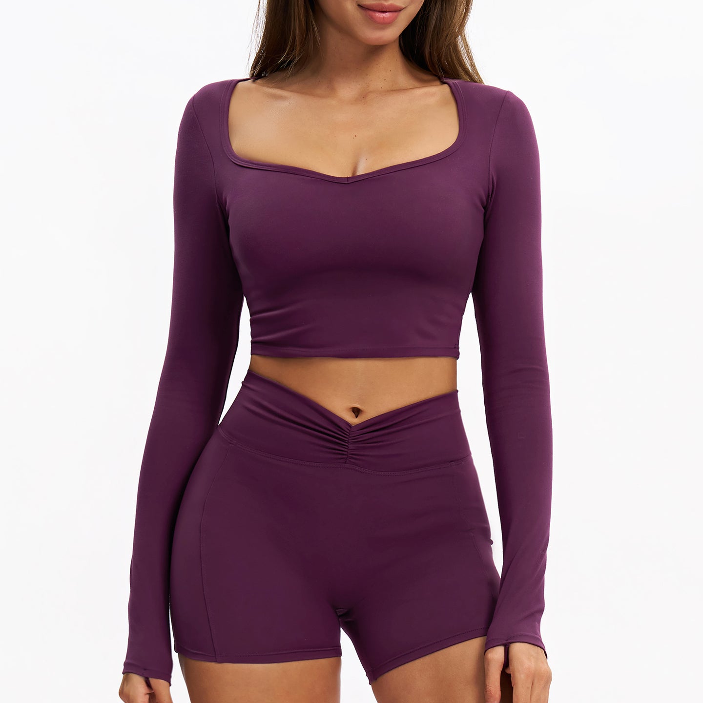 U-Neck Padded Cropped Top