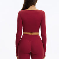 U-Neck Padded Cropped Top