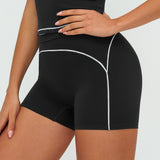 Contrast-Stitch Fitness Shorts