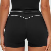 Contrast-Stitch Fitness Shorts
