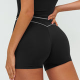 Contrast-Stitch Fitness Shorts