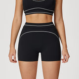 Contrast-Stitch Fitness Shorts
