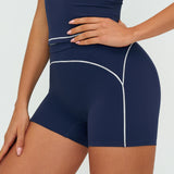 Contrast-Stitch Fitness Shorts