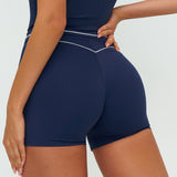 Contrast-Stitch Fitness Shorts