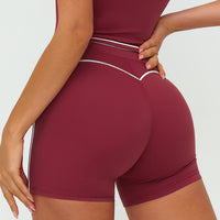 Contrast-Stitch Fitness Shorts