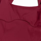 U-Neck Open-Back Long-Sleeve Romper