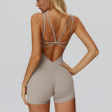 Cross-Back Open-Back Active Romper