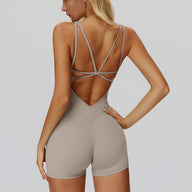 Cross-Back Open-Back Active Romper