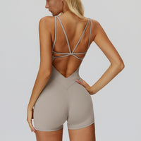 Cross-Back Open-Back Active Romper