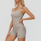 Cross-Back Open-Back Active Romper