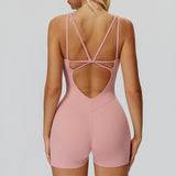 Cross-Back Open-Back Active Romper