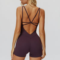 Cross-Back Open-Back Active Romper
