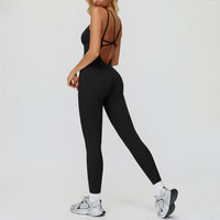Cross-Back Open-Back Active Jumpsuit
