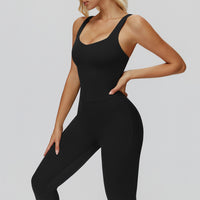 Cross-Back Open-Back Active Jumpsuit