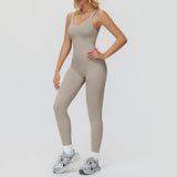 Cross-Back Open-Back Active Jumpsuit