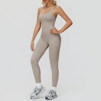 Cross-Back Open-Back Active Jumpsuit