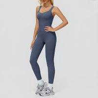 Cross-Back Open-Back Active Jumpsuit