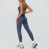 Cross-Back Open-Back Active Jumpsuit